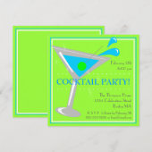 Uitnodiging Blue Martini Cocktailparty (Voorkant / Achterkant)