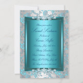 Uitnodiging Blue Rose Bow Sweet Sixteen (Achterkant)