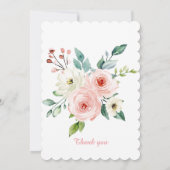 Uitnodiging Blush Floral 65e Verjaardag (Achterkant)