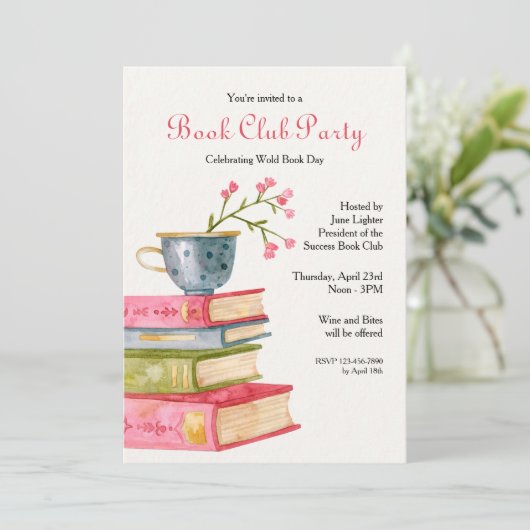 Uitnodiging Boekclub (Staand voorkant)