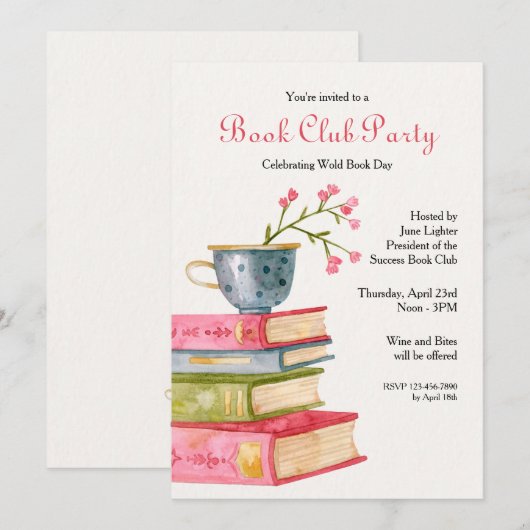 Uitnodiging Boekclub (Voorkant / Achterkant)