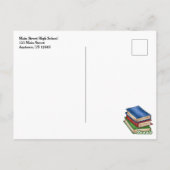 Uitnodiging boekenstapel leraar pensionering (Achterkant)