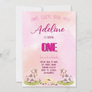 Uitnodiging boerderij meisje EEN