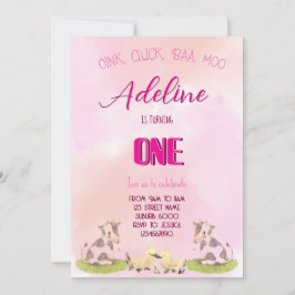 Uitnodiging boerderij meisje ONE