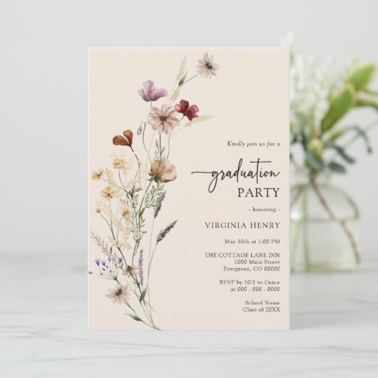Uitnodiging Boho Graduation Party (Staand voorkant)