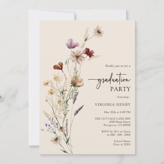 Uitnodiging Boho Graduation Party (Voorkant)