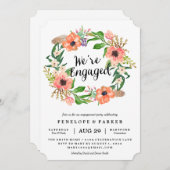 Uitnodiging Boho Wreath Engagement Party (Voorkant / Achterkant)