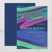 Uitnodiging Bold Nineties Feest (Voorkant / Achterkant)