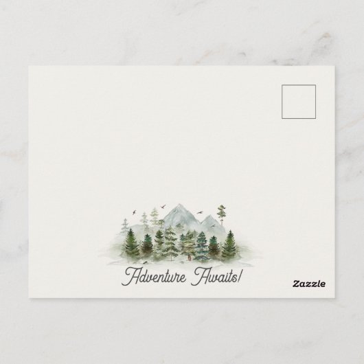 Uitnodiging bos bosgrond verjaardagsfeestje (Achterkant)