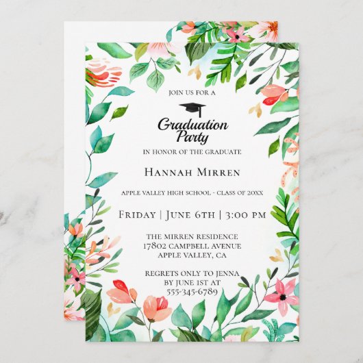 Uitnodiging Botanische GraduPartij (Voorkant / Achterkant)