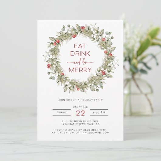 Uitnodiging botanische winterfeestdag (Staand voorkant)