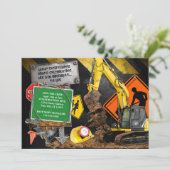 Uitnodiging Bouwarbeider Feestje (Staand voorkant)