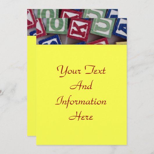 Uitnodiging bouwstenen (Voorkant / Achterkant)