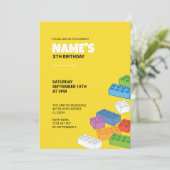 Uitnodiging Bouwstenen Feestje (Staand voorkant)