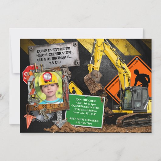 Uitnodiging Bouwvakker Feestje (Voorkant)