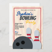 Uitnodiging Bowling Feestje 2 (Voorkant / Achterkant)