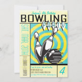 Uitnodiging Bowling-partij - Aqua (Voorkant)