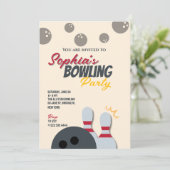 Uitnodiging Bowling Party 6 (Staand voorkant)