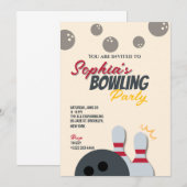 Uitnodiging Bowling Party 6 (Voorkant / Achterkant)