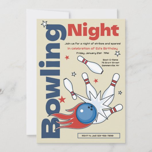 Uitnodiging Bowlingavond (Voorkant)