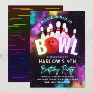 Uitnodiging Bowlingfeest voor Meisjes   Bowling Ui