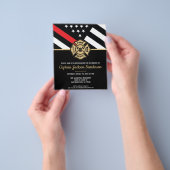 Uitnodiging brandweerafdeling brandbestrijding flyer (Hand)