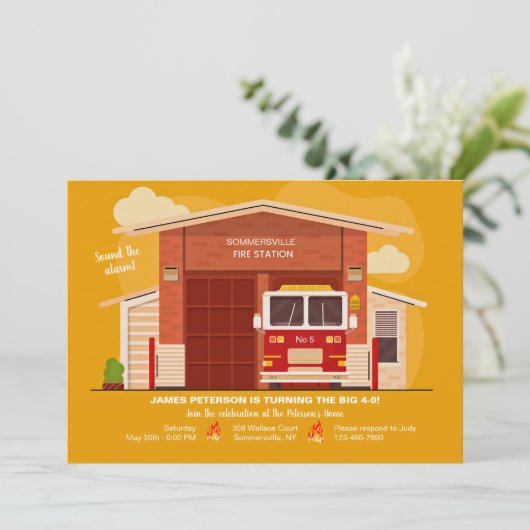 Uitnodiging brandweerkazerne (Staand voorkant)