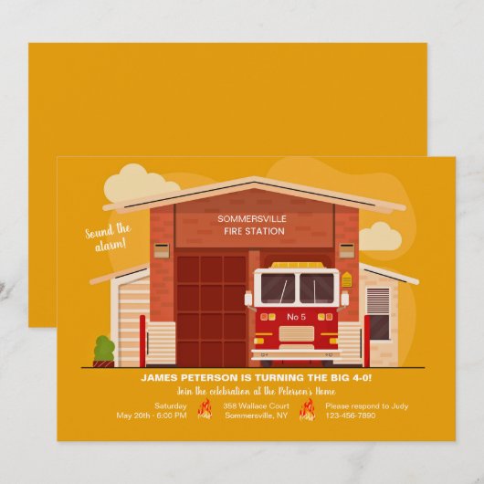 Uitnodiging brandweerkazerne (Voorkant / Achterkant)