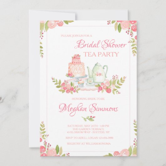 Uitnodiging Bridal Tea Party (Voorkant)