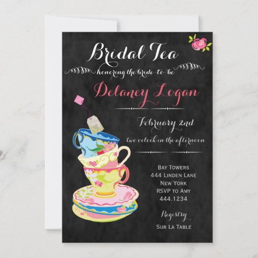 Uitnodiging Bridal Tea Party (Voorkant)