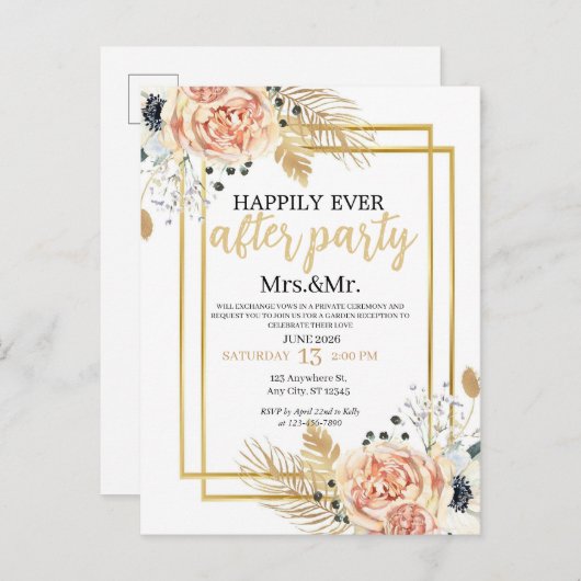 Uitnodiging Briefkaart (Voorkant / Achterkant)