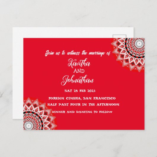 Uitnodiging Briefkaart (Voorkant / Achterkant)