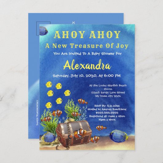 Uitnodiging Briefkaart (Voorkant / Achterkant)