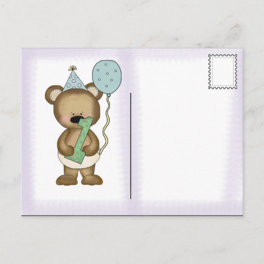 Uitnodiging Briefkaart Baby's eerste verjaardagsfe (Voorkant)