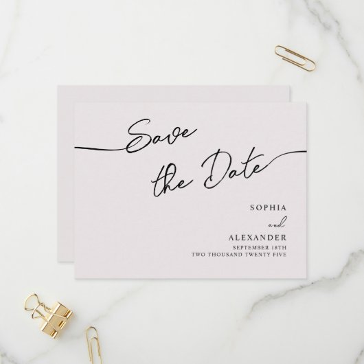 Uitnodiging Briefkaart Bewaar de datum. (Voorkant / Achterkant in situ)