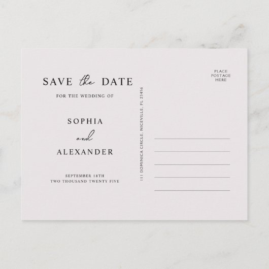 Uitnodiging Briefkaart Bewaar de datum. (Achterkant)