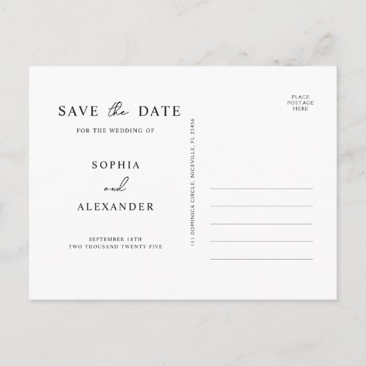 Uitnodiging Briefkaart Bewaar de datum. (Achterkant)