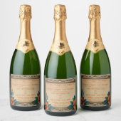 Uitnodiging Briefkaart Sparkling Wijnetiket (Flessen)