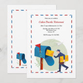 Uitnodiging Brievenbestellers Pensioenfeest (Voorkant / Achterkant)