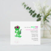 Uitnodiging Bright Green Gecko Birthday (Staand voorkant)