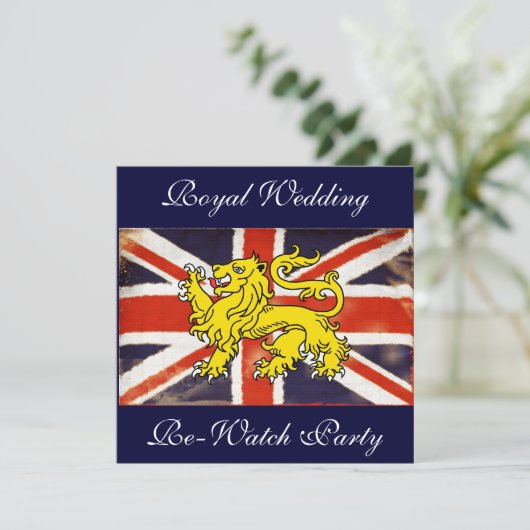 Uitnodiging Britse Royal Wedding Re-Watch Party (Staand voorkant)