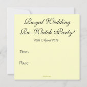 Uitnodiging Britse Royal Wedding Re-Watch Party (Achterkant)