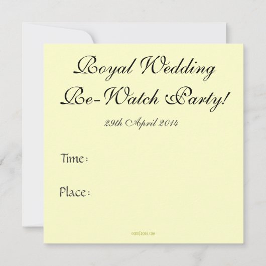 Uitnodiging Britse Royal Wedding Re-Watch Party (Achterkant)