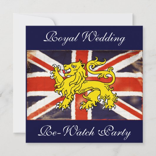 Uitnodiging Britse Royal Wedding Re-Watch Party (Voorkant)