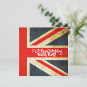 Uitnodiging Britse vlag - Royal Wedding Watch Part (Staand voorkant)