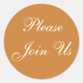  uitnodiging Bronze Ronde Sticker (Voorkant)