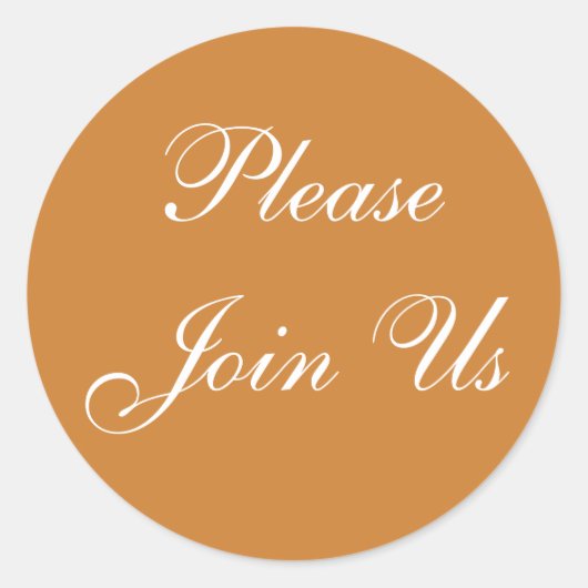  uitnodiging Bronze Ronde Sticker (Voorkant)