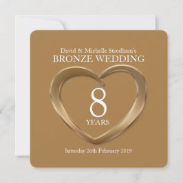 Uitnodiging bronzen huwelijksfeest hart 8 jaar