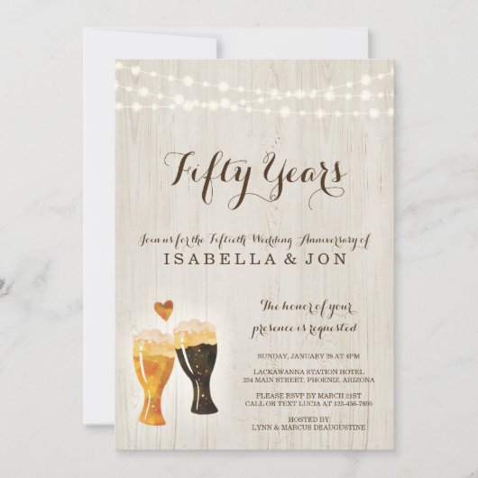 Uitnodiging Brouwerij Jubileumfeest | Rustieke Bie (Voorkant)