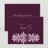 Uitnodiging bruidsfeest met bordeaux blad (Voorkant / Achterkant)